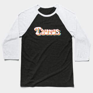 Retro Rainbow Taurus Baseball T-Shirt